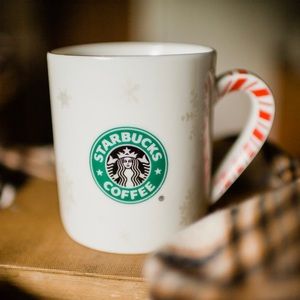 Starbucks Candy Cane & Snowflake Holiday Mug
